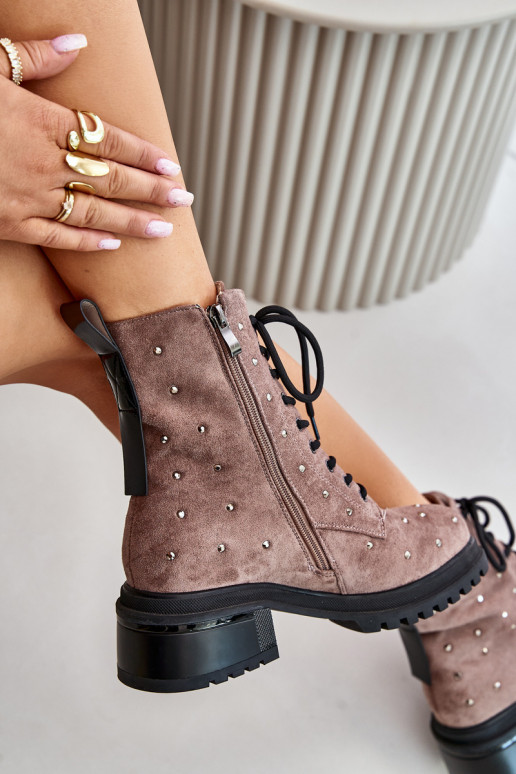 Decorato Stivaletti da lavoro Femminile riscaldamento D&A MR880-017 colore argilla Decorato Stivaletti da lavoro Femminile riscaldamento D&A MR880-017 colore argilla