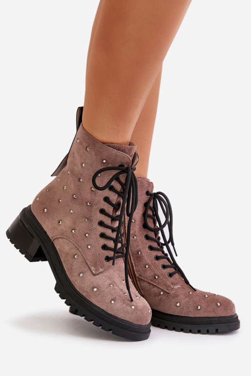 Decorato Stivaletti da lavoro Femminile riscaldamento D&A MR880-017 colore argilla Decorato Stivaletti da lavoro Femminile riscaldamento D&A MR880-017 colore argilla