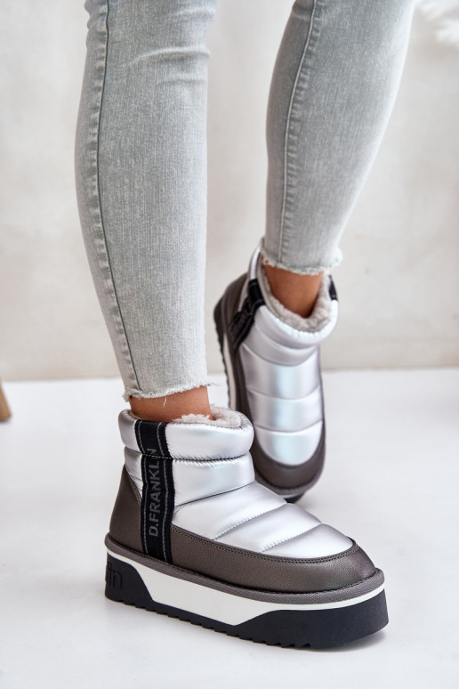 Basso Stivali da neve Su una suola spessa D.Franklin DFSH371010 color argento Basso Stivali da neve Su una suola spessa D.Franklin DFSH371010 color argento