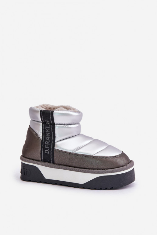Basso Stivali da neve Su una suola spessa D.Franklin DFSH371010 color argento Basso Stivali da neve Su una suola spessa D.Franklin DFSH371010 color argento