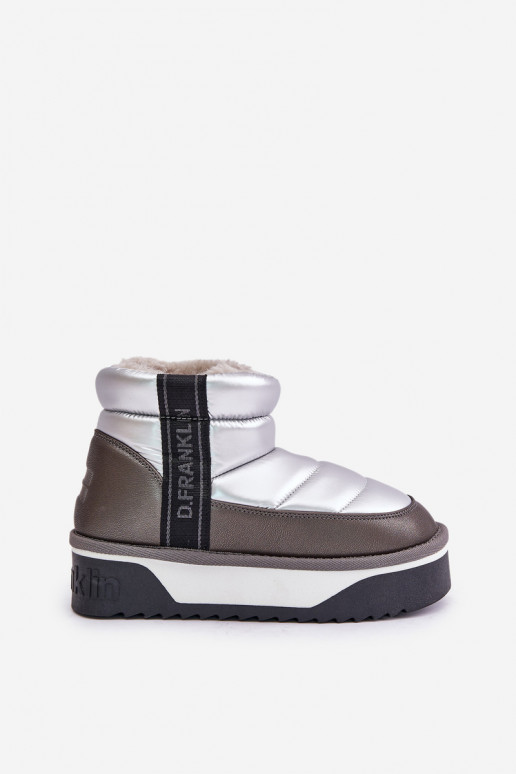 Basso Stivali da neve Su una suola spessa D.Franklin DFSH371010 color argento Basso Stivali da neve Su una suola spessa D.Franklin DFSH371010 color argento