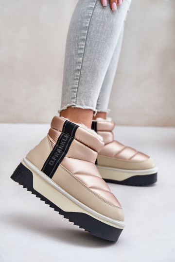 Basso Stivali da neve Su una suola spessa D.Franklin DFSH371010 beige 2