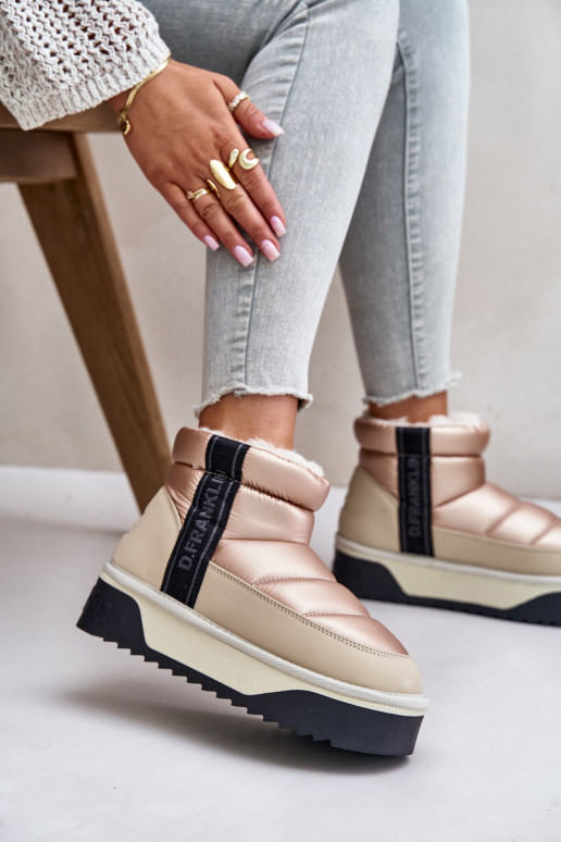 Basso Stivali da neve Su una suola spessa D.Franklin DFSH371010 beige Basso Stivali da neve Su una suola spessa D.Franklin DFSH371010 beige