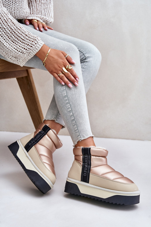 Basso Stivali da neve Su una suola spessa D.Franklin DFSH371010 beige Basso Stivali da neve Su una suola spessa D.Franklin DFSH371010 beige