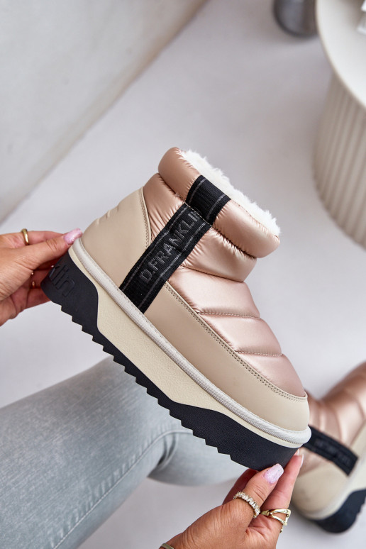 Basso Stivali da neve Su una suola spessa D.Franklin DFSH371010 beige Basso Stivali da neve Su una suola spessa D.Franklin DFSH371010 beige