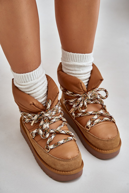 dalla pelle scamosciata Stivali da neve FemminileGrubym Allacciaturam D.Franklin DFSH375003 colore marrone