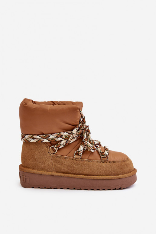 dalla pelle scamosciata Stivali da neve FemminileGrubym Allacciaturam D.Franklin DFSH375003 colore marrone