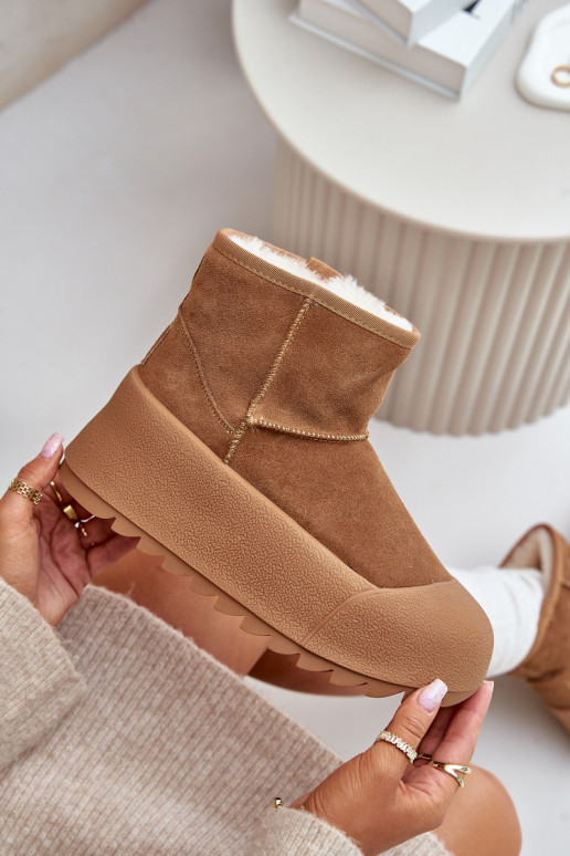 riscaldamento dalla pelle scamosciata Stivali da neve con una piattaforma Big Star OO274A212 colore marrone riscaldamento dalla pelle scamosciata Stivali da neve con una piattaforma Big Star OO274A212 colore marrone