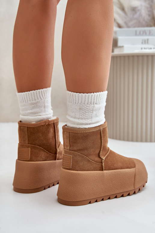 riscaldamento dalla pelle scamosciata Stivali da neve con una piattaforma Big Star OO274A212 colore marrone riscaldamento dalla pelle scamosciata Stivali da neve con una piattaforma Big Star OO274A212 colore marrone