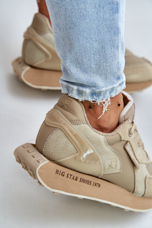 Pelle Scarpe modello sneakers Femminile Big Star OO274564 Hi-Poly System beige