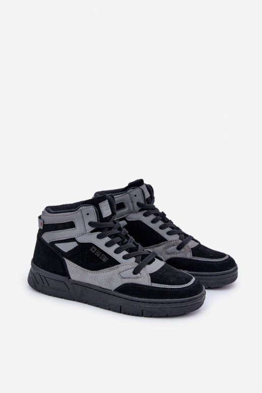 dalla pelle scamosciata Scarpe modello sneakers Deveschio Big Star OO174303 Hi-Poly System Nero e-colore grigio dalla pelle scamosciata Scarpe modello sneakers Deveschio Big Star OO174303 Hi-Poly System Nero e-colore grigio