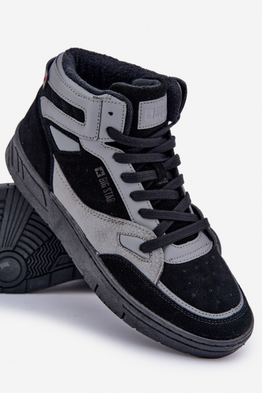 dalla pelle scamosciata Scarpe modello sneakers Deveschio Big Star OO174303 Hi-Poly System Nero e-colore grigio dalla pelle scamosciata Scarpe modello sneakers Deveschio Big Star OO174303 Hi-Poly System Nero e-colore grigio