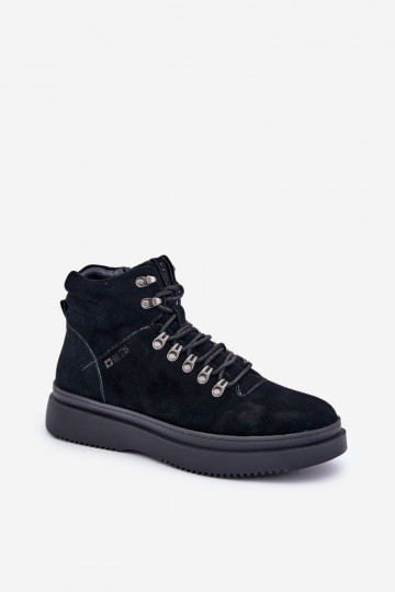 Scarpe da uomo in camoscio calde Big Star OO174187 nere