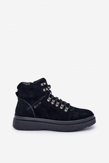 Scarpe da uomo in camoscio calde Big Star OO174187 nere 2