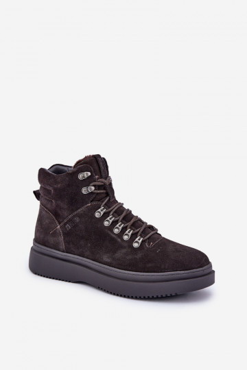 dalla pelle scamosciata scarpe Deveschio riscaldamento Big Star OO174189 colore marrone