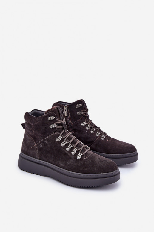 dalla pelle scamosciata scarpe Deveschio riscaldamento Big Star OO174189 colore marrone