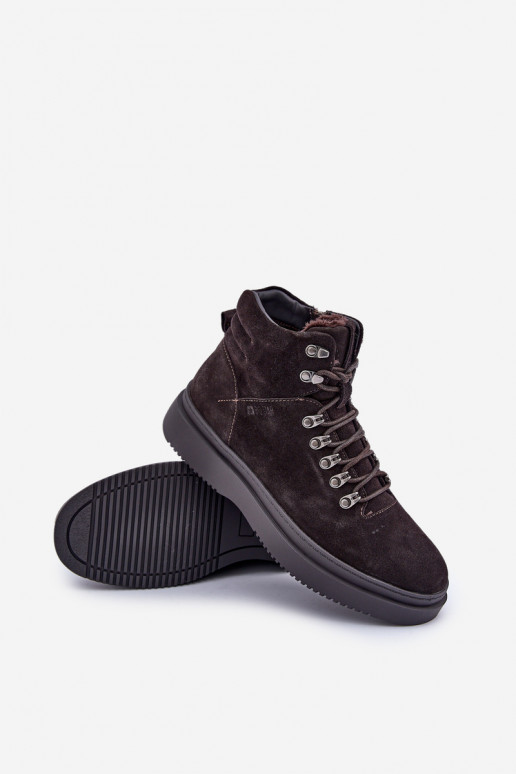 dalla pelle scamosciata scarpe Deveschio riscaldamento Big Star OO174189 colore marrone