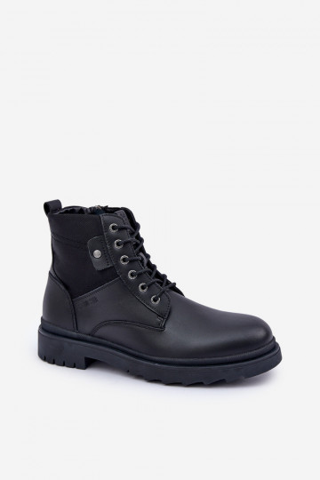 Pelle riscaldamento scarpe Stivali Deveschio Big Star OO174166 colore nero