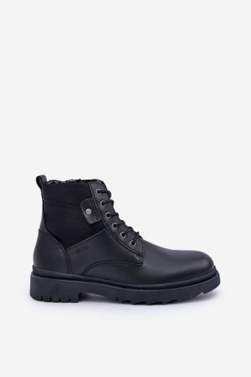 Stivaletti caldi in pelle da uomo Big Star OO174166 nere 2