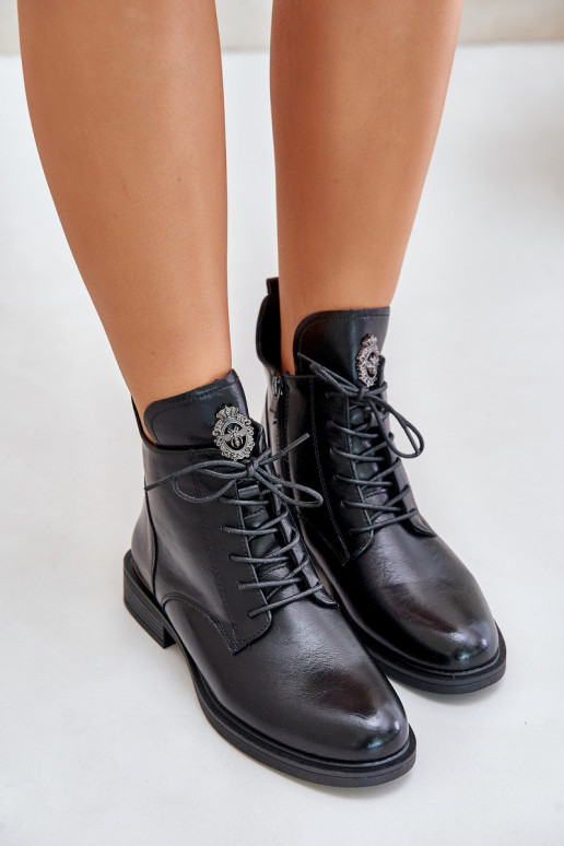 riscaldamento Stivali con tacchi larghi con ornamenti colore nero Leonise riscaldamento Stivali con tacchi larghi con ornamenti colore nero Leonise