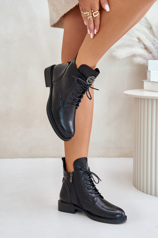 riscaldamento Stivali con tacchi larghi con ornamenti colore nero Leonise riscaldamento Stivali con tacchi larghi con ornamenti colore nero Leonise