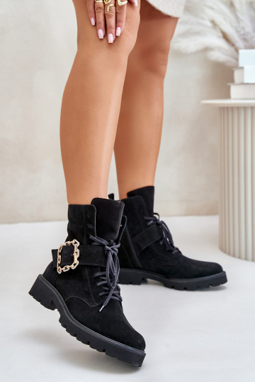Scarpe in camoscio Zazoo 2951 con fibbie nere 2
