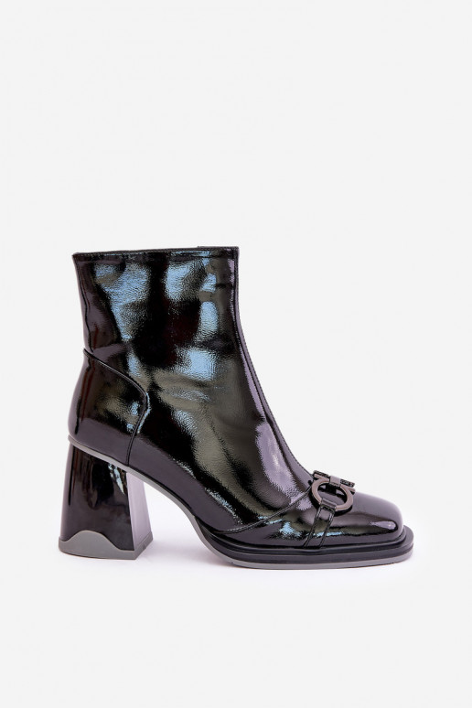 con effetto vernice Stivali caldi sul tallone con ornamenti D&A MR880-021 colore nero con effetto vernice Stivali caldi sul tallone con ornamenti D&A MR880-021 colore nero
