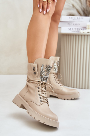 Eko Pelle Stivaletti da lavoro Con decorazione riscaldamento D&A MR880-080 beige 2