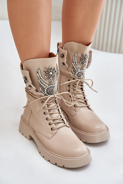 Eko Pelle Stivaletti da lavoro Con decorazione riscaldamento D&A MR880-080 beige Eko Pelle Stivaletti da lavoro Con decorazione riscaldamento D&A MR880-080 beige