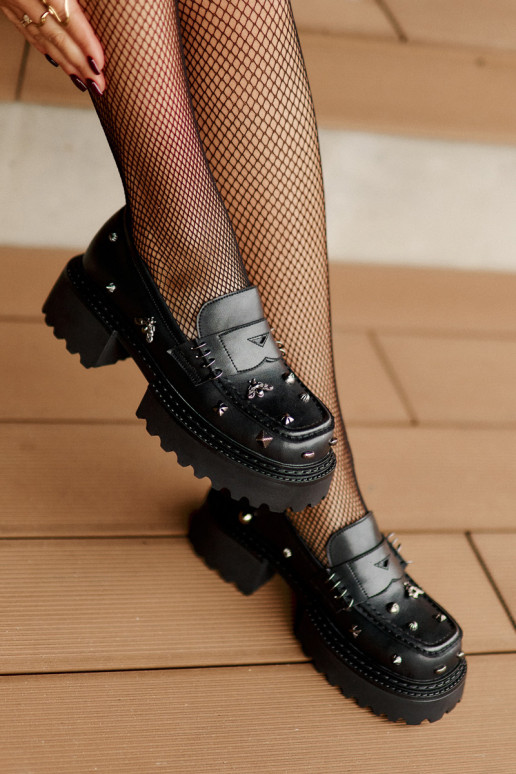 Pelle scarpe Femminile con bellissimi dettagli D&A MR880-102 colore nero Pelle scarpe Femminile con bellissimi dettagli D&A MR880-102 colore nero