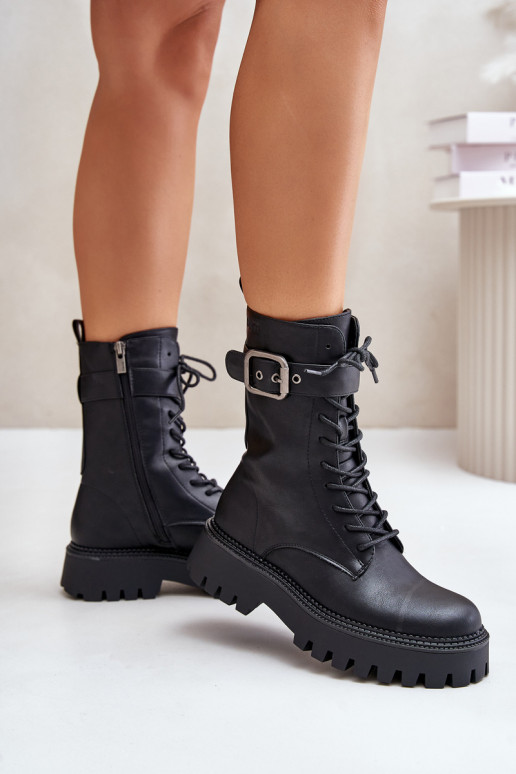 riscaldamento Stivaletti da lavoro con fibbie Big Star OO274137 colore nero