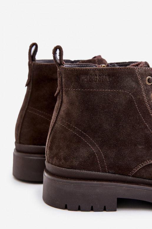 dalla pelle scamosciata riscaldamento Stivali Deveschio Al Castello Big Star OO174229 colore marrone