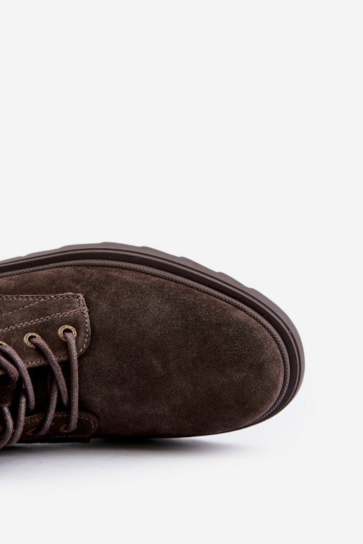 dalla pelle scamosciata riscaldamento Stivali Deveschio Al Castello Big Star OO174229 colore marrone