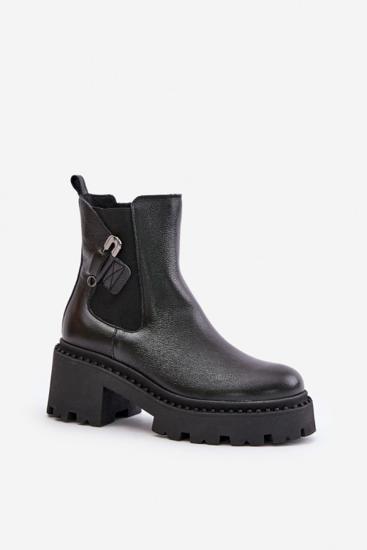 Zazoo 60490 Pelle riscaldamento Stivali con ornamenti colore nero Zazoo 60490 Pelle riscaldamento Stivali con ornamenti colore nero