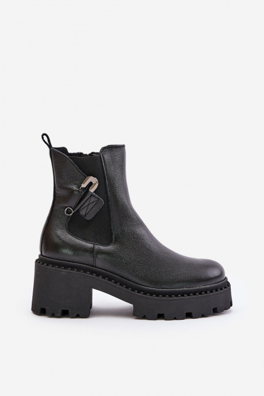 Zazoo 60490 Pelle riscaldamento Stivali con ornamenti colore nero Zazoo 60490 Pelle riscaldamento Stivali con ornamenti colore nero