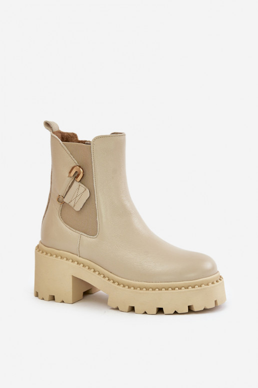 Zazoo 60490 Pelle riscaldamento Stivali con ornamenti colore avorio Zazoo 60490 Pelle riscaldamento Stivali con ornamenti colore avorio
