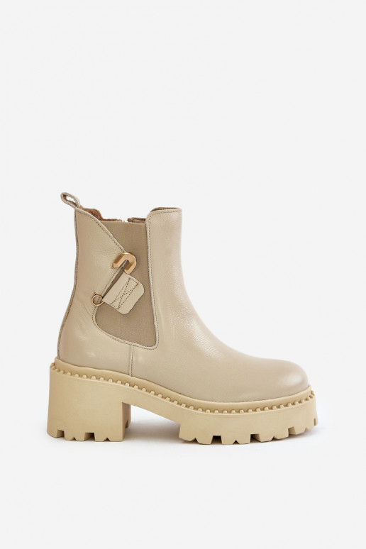 Zazoo 60490 Pelle riscaldamento Stivali con ornamenti colore avorio Zazoo 60490 Pelle riscaldamento Stivali con ornamenti colore avorio