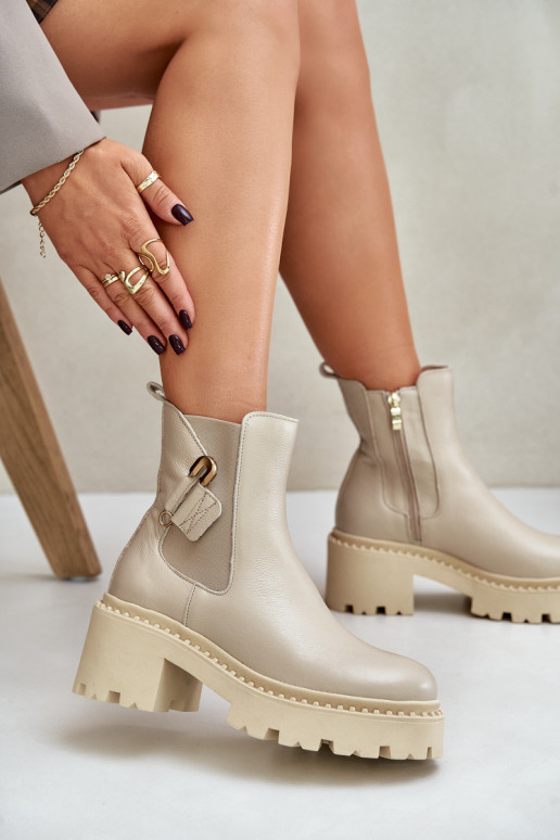 Zazoo 60490 Pelle riscaldamento Stivali con ornamenti colore avorio Zazoo 60490 Pelle riscaldamento Stivali con ornamenti colore avorio