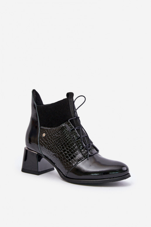 Zazoo 60503 Pelle Stivali con i tacchi riscaldamento colore nero Zazoo 60503 Pelle Stivali con i tacchi riscaldamento colore nero