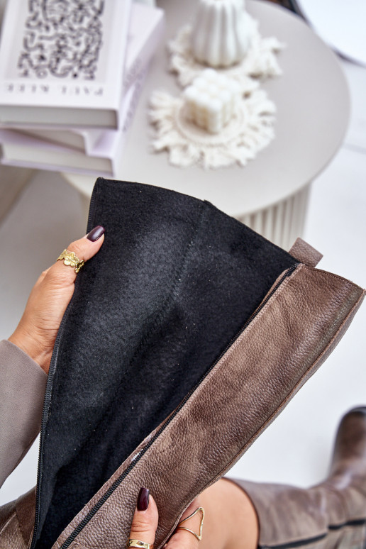 Zazoo 70141 Pelle stivali da donna Contro la strada colore marrone