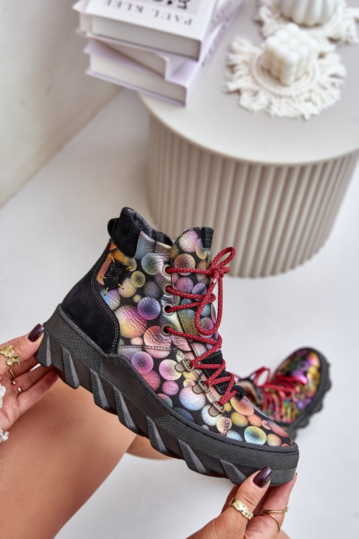 Pelle Femminile riscaldamento Stivali Deveciejka 06146-39 Colori differenti