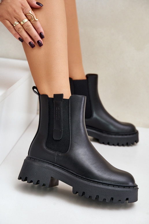 Pelle riscaldamento stivali alla moda Femminile Big Star OO274A386 colore nero Pelle riscaldamento stivali alla moda Femminile Big Star OO274A386 colore nero