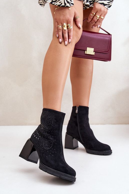 riscaldamento Stivali da donna Con decorazione D&A MR880-130 colore nero riscaldamento Stivali da donna Con decorazione D&A MR880-130 colore nero