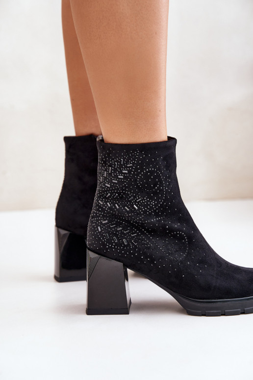 riscaldamento Stivali da donna Con decorazione D&A MR880-130 colore nero riscaldamento Stivali da donna Con decorazione D&A MR880-130 colore nero