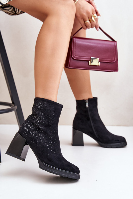 riscaldamento Stivali da donna Con decorazione D&A MR880-130 colore nero riscaldamento Stivali da donna Con decorazione D&A MR880-130 colore nero