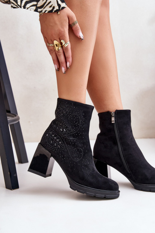 riscaldamento Stivali da donna Con decorazione D&A MR880-130 colore nero riscaldamento Stivali da donna Con decorazione D&A MR880-130 colore nero