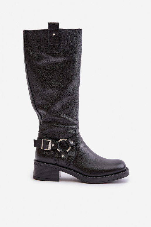 Zazoo 70141 Pelle stivali da donna Contro la strada colore nero Zazoo 70141 Pelle stivali da donna Contro la strada colore nero