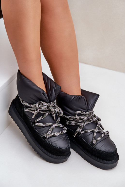 dalla pelle scamosciata Stivali da neve FemminileGrubym Allacciaturam D.Franklin DFSH375003 colore nero dalla pelle scamosciata Stivali da neve FemminileGrubym Allacciaturam D.Franklin DFSH375003 colore nero