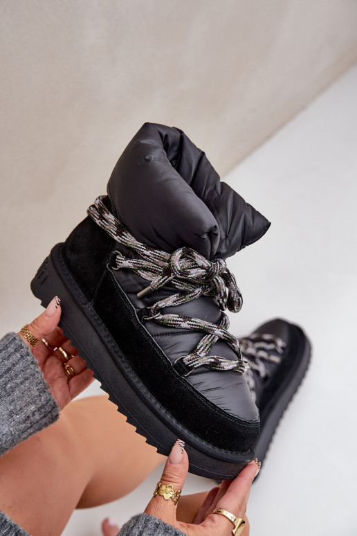 dalla pelle scamosciata Stivali da neve FemminileGrubym Allacciaturam D.Franklin DFSH375003 colore nero dalla pelle scamosciata Stivali da neve FemminileGrubym Allacciaturam D.Franklin DFSH375003 colore nero