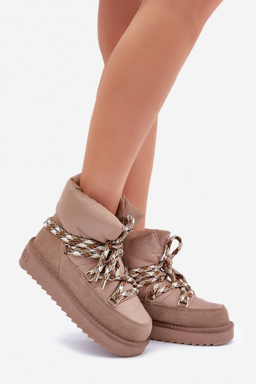 dalla pelle scamosciata Stivali da neve FemminileGrubym Allacciaturam D.Franklin DFSH375003 colore argilla dalla pelle scamosciata Stivali da neve FemminileGrubym Allacciaturam D.Franklin DFSH375003 colore argilla